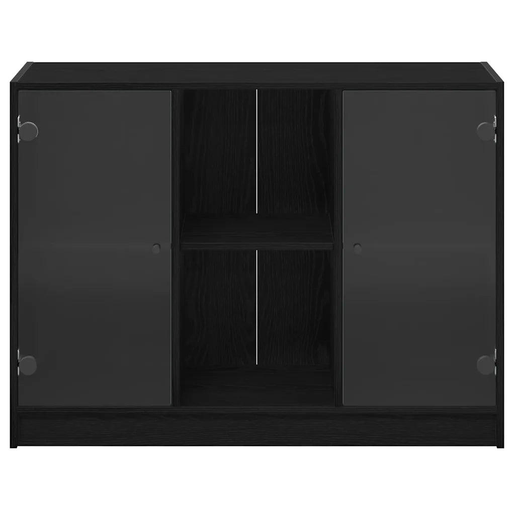 Credenza | Madia | Buffet da pranzo | Armadio da pranzo Rovere Nero 100 x 37 x 75.5 cm