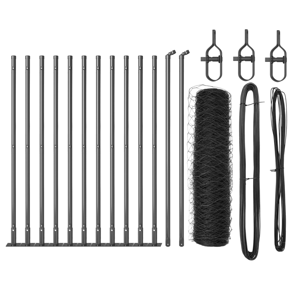 Recinzione Esagonale  Grigio 0.6x25 m Acciaio
