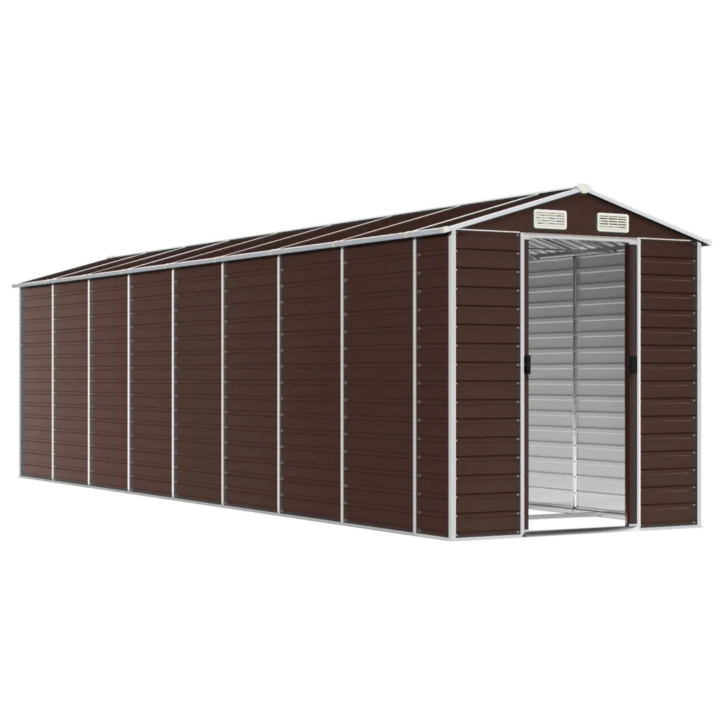 Capanno da Giardino Marrone 191x725x198 cm in Acciaio Zincato 3188271
