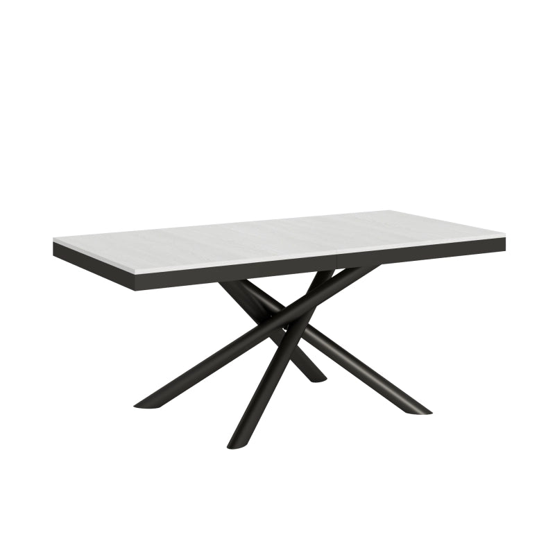 Tavolo allungabile 90x180/440 cm Famas Evolution telaio Antracite - Bianco Frassino