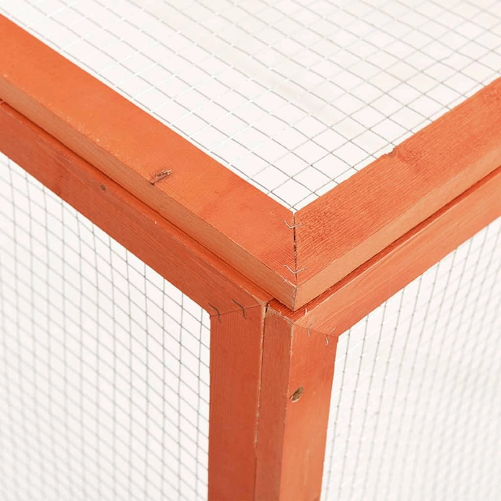 Gabbia per conigli 124 x 120 x 60 cm in legno massello di abete 02_0000579
