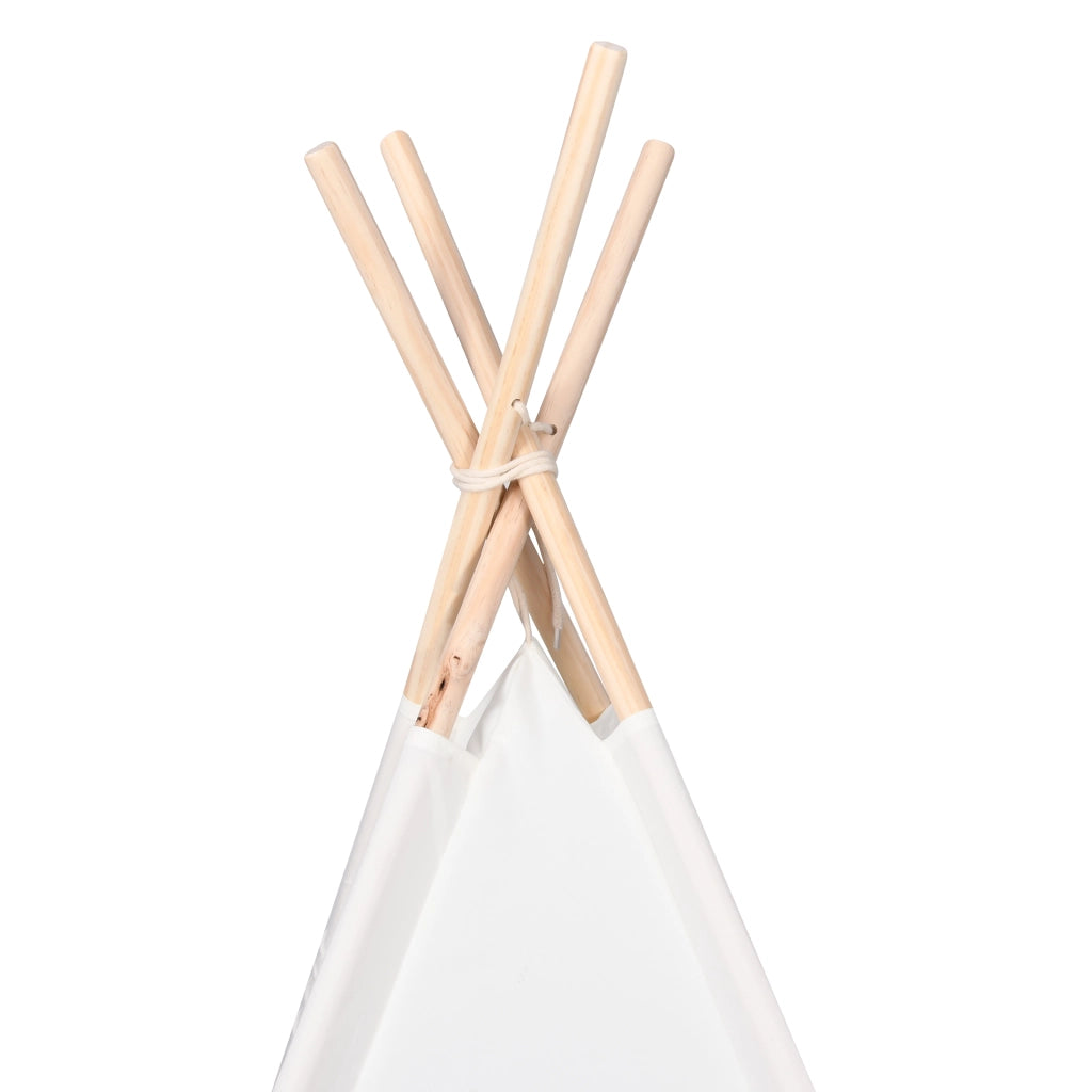 Tenda Teepee con Borsa in Pesca & Palline Morbide Pelle Bianca