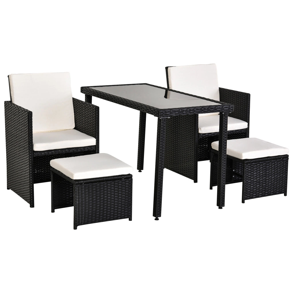 Set tavolo e sedie da giardino polyrattan 11 pezzi con cuscini ¨C Xylo ¨C Nero