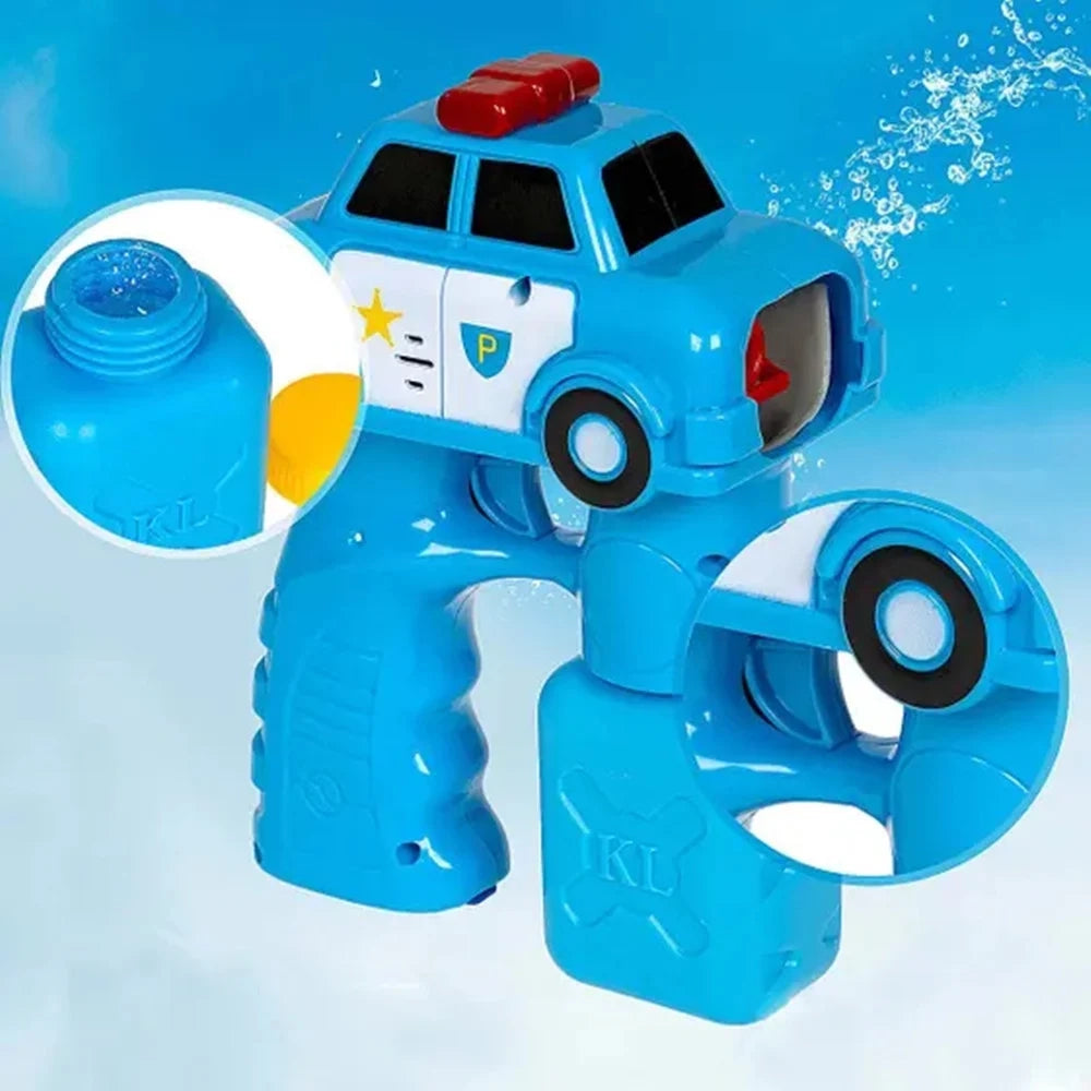 Trade Shop - Pistola Spara Bolle Di Sapone A Forma Di Auto Della Polizia Da 100ml Gioco Bambini 6560249 -