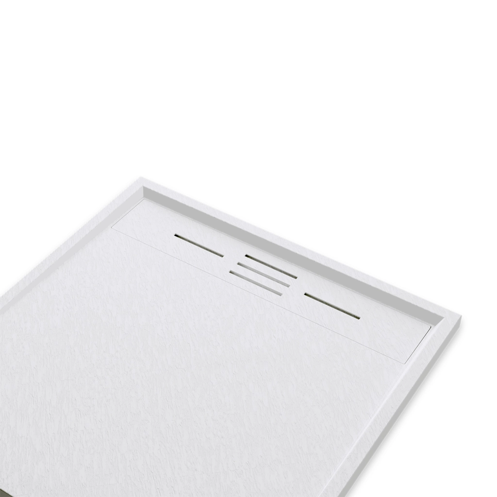 Piatto doccia 80x80 effetto pietra colore bianco | Spanios