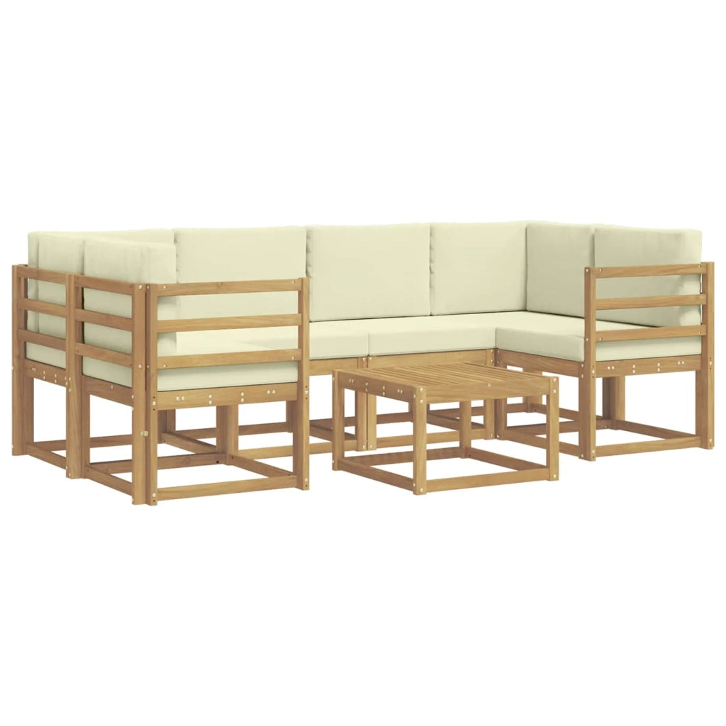 Set di divani da esterno con cuscino 7 pcs Bianco e Crema 3387299