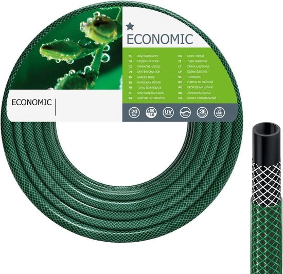 Serpente per giardino - Flessibile, Resistente ai raggi UV, 20m - Verde - Poliestere