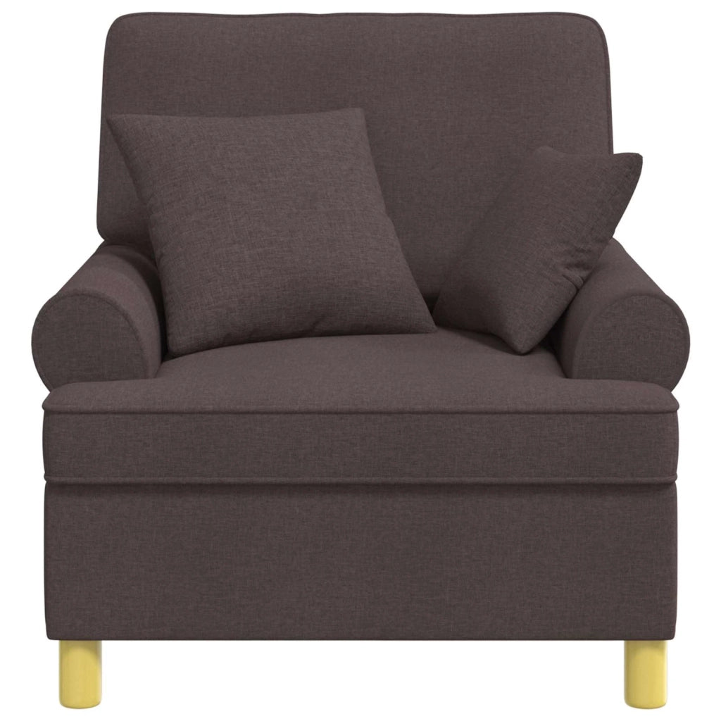 Poltrona XL con Cuscini Marrone Scuro Tessuto 42043487