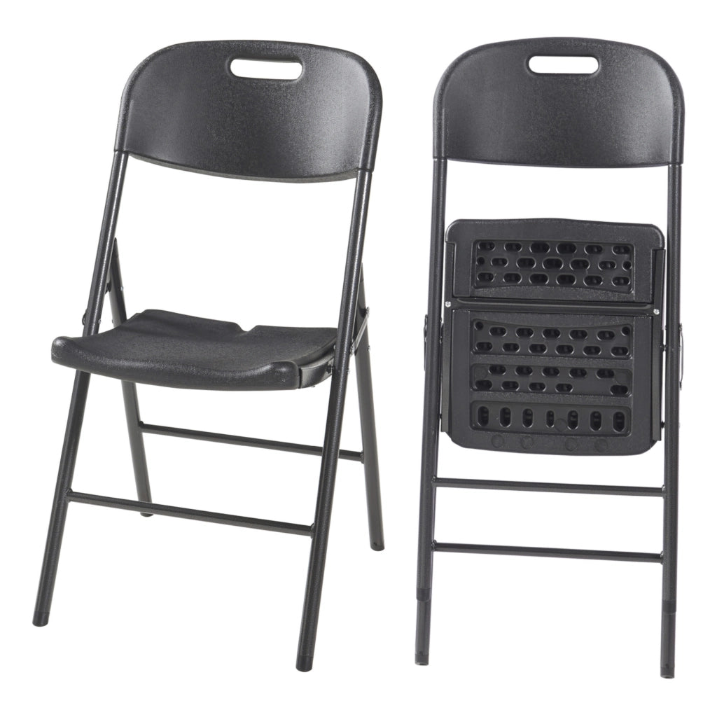 Set Ljusnarsberg di 2 Sedie Pieghevoli - Nero [en.casa]