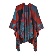 Sciarpa-mantella da donna, spessa ed extra large con spacchi, perfetta per l'autunno e l'inverno.