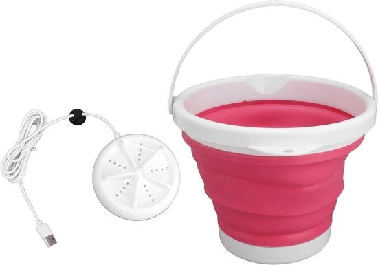 Mini Lavatrice Opvouwabile 6W 5L - Doppio Sistema di Riscaldamento Acqua - 4 Velocità - Campeggi Appartamenti Soggiorno Sdraio