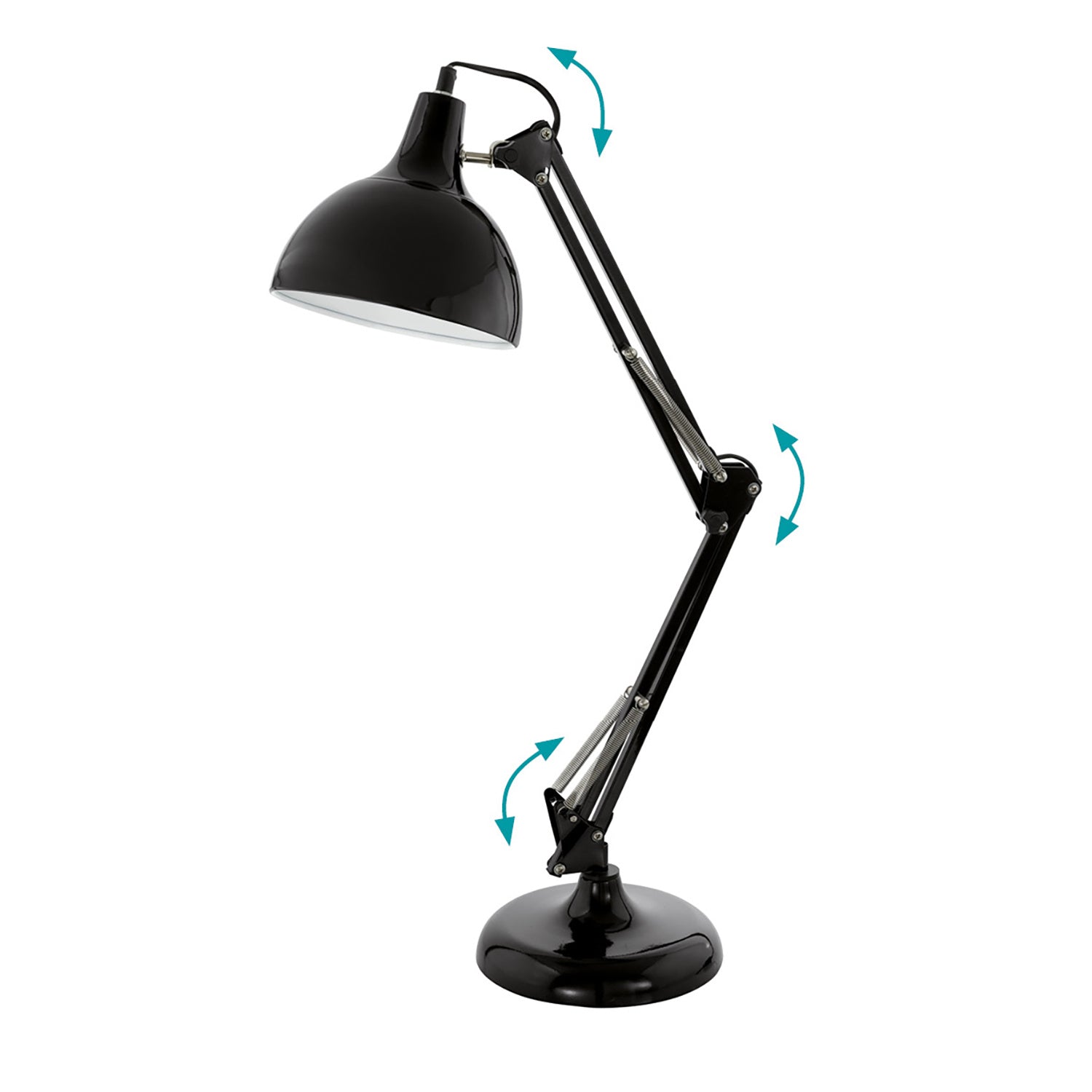 Lampada Da Tavolo Minimal Borgillio Acciaio Nero 1 Luce E27