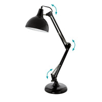 Lampada Da Tavolo Minimal Borgillio Acciaio Nero 1 Luce E27