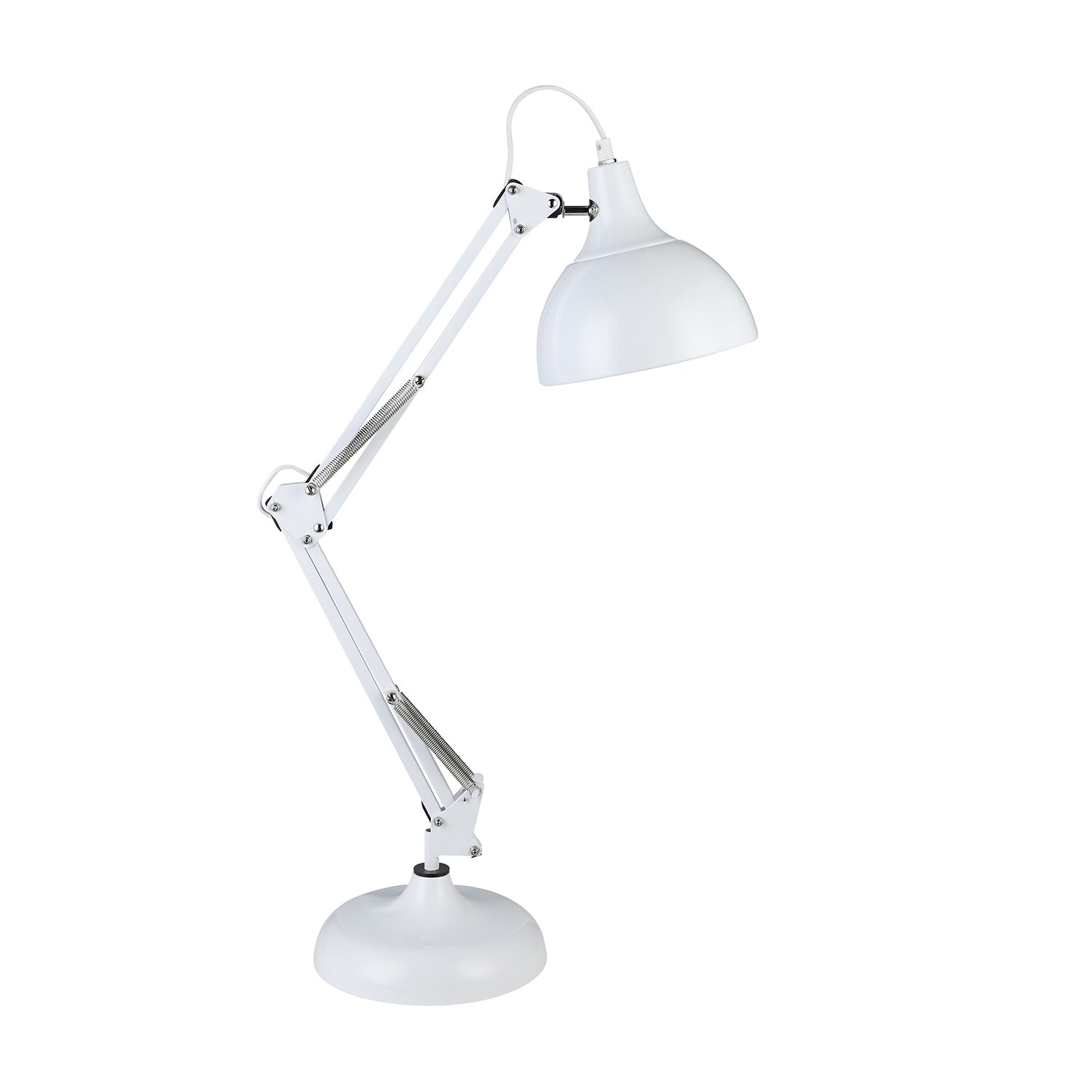 Lampada Da Tavolo Minimal Borgillio Acciaio Bianco 1 Luce E27