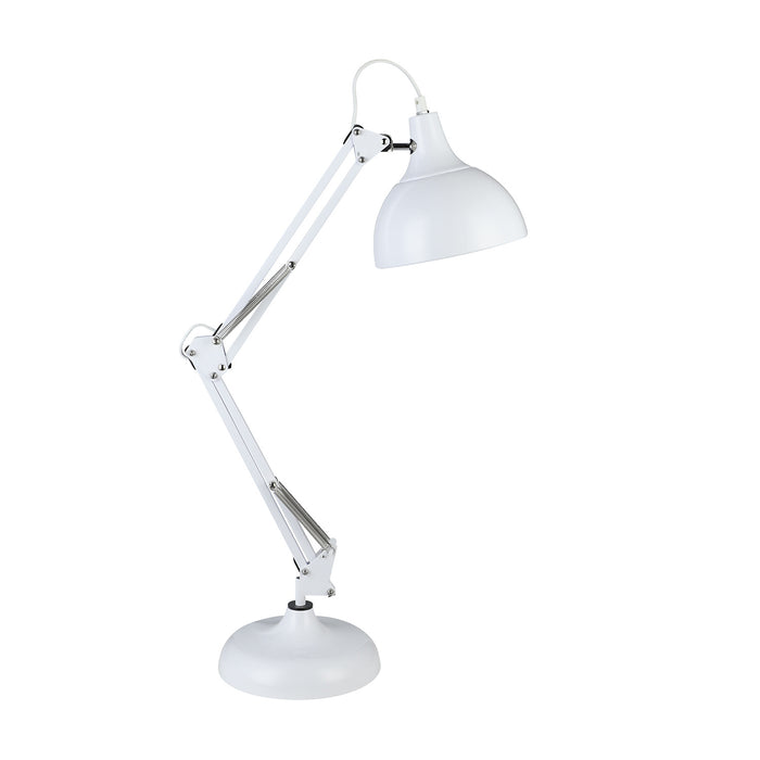 Lampada Da Tavolo Minimal Borgillio Acciaio Bianco 1 Luce E27