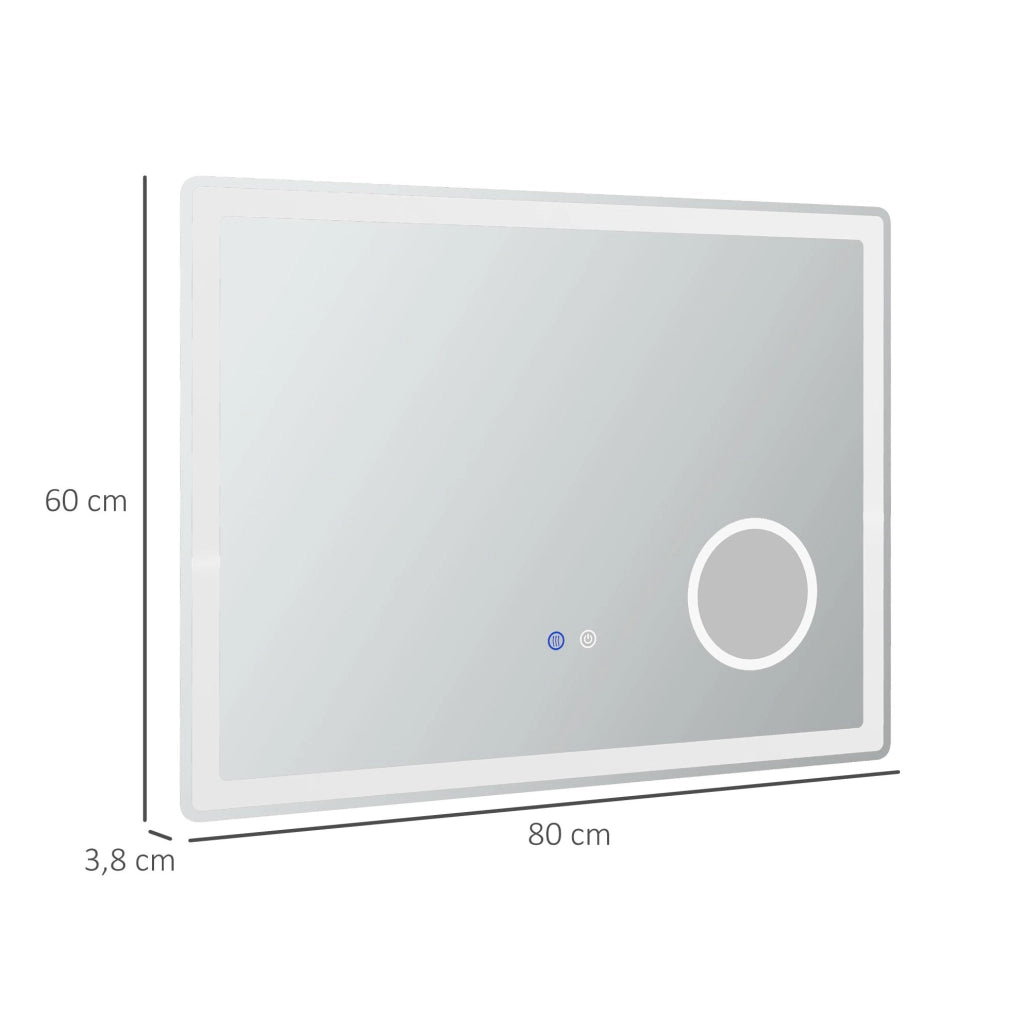 Specchio LED da bagno con ingrandimento 3x e touch