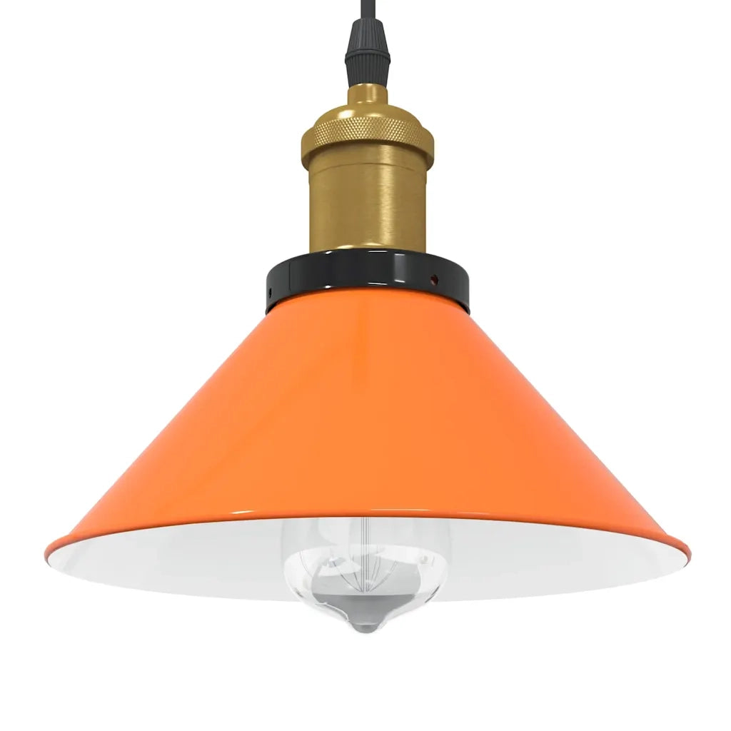 Lampada Sospensione Regolabile E27 Arancio Lucido ?22cm Metallo CFW7483967