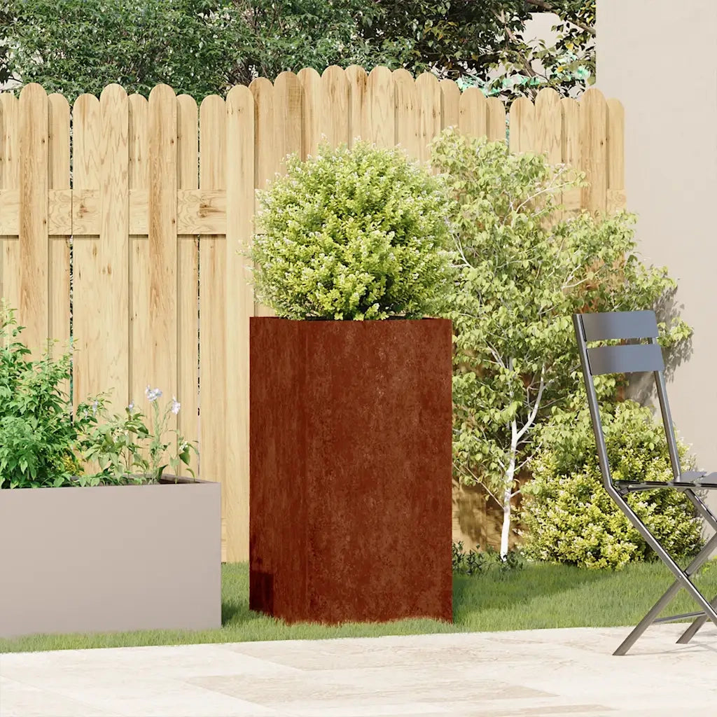 Fioriera Arrugginita 40x40x80 cm in Acciaio Corten 860709