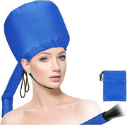 Capuchon Adattabile per Faccia Föhn - Utilizzo Senza Mani per Asciugare e Curare - Blu - Tutti i Tipi di Capelli e Crini - Faccia Föhn.