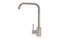 Rubinetto miscelatore per cucina in acciaio inox satinato con canna girevole