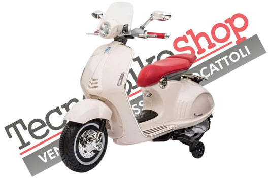 Moto Elettrica per Bambini Piaggio Vespa 946 12V con Parabrezza-Bianco