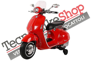 Moto Elettrica per Bambini Piaggio Vespa 946 12V con Parabrezza-Rosso