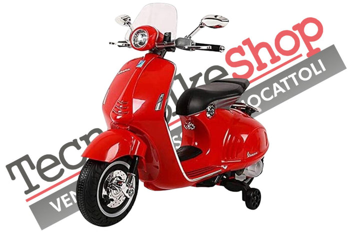 Moto Elettrica per Bambini Piaggio Vespa 946 12V con Parabrezza-Rosso