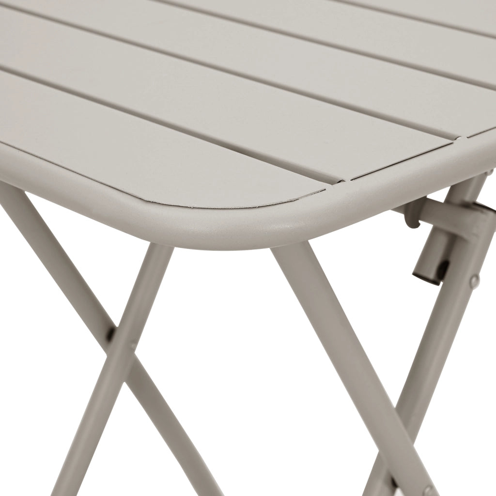 Tavolo da Giardino Pieghevole  Beige 55x55x73 cm in Acciaio