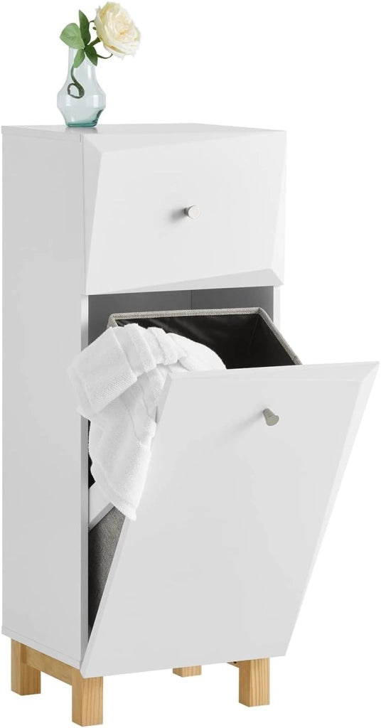Mobile sottolavabo a terra Mobile bagno con Armadietto a 2 ante Mobiletto Bagno Salvaspazio in Legno bianco 60x30x60cm BZR92-W