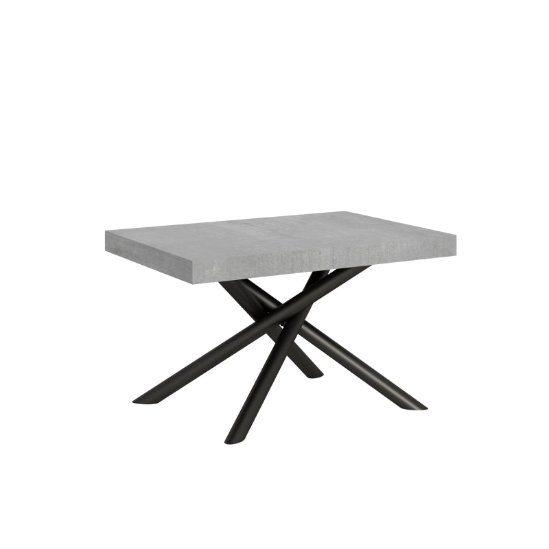 Tavolo allungabile 90x130/390 cm Famas telaio Antracite - Cemento