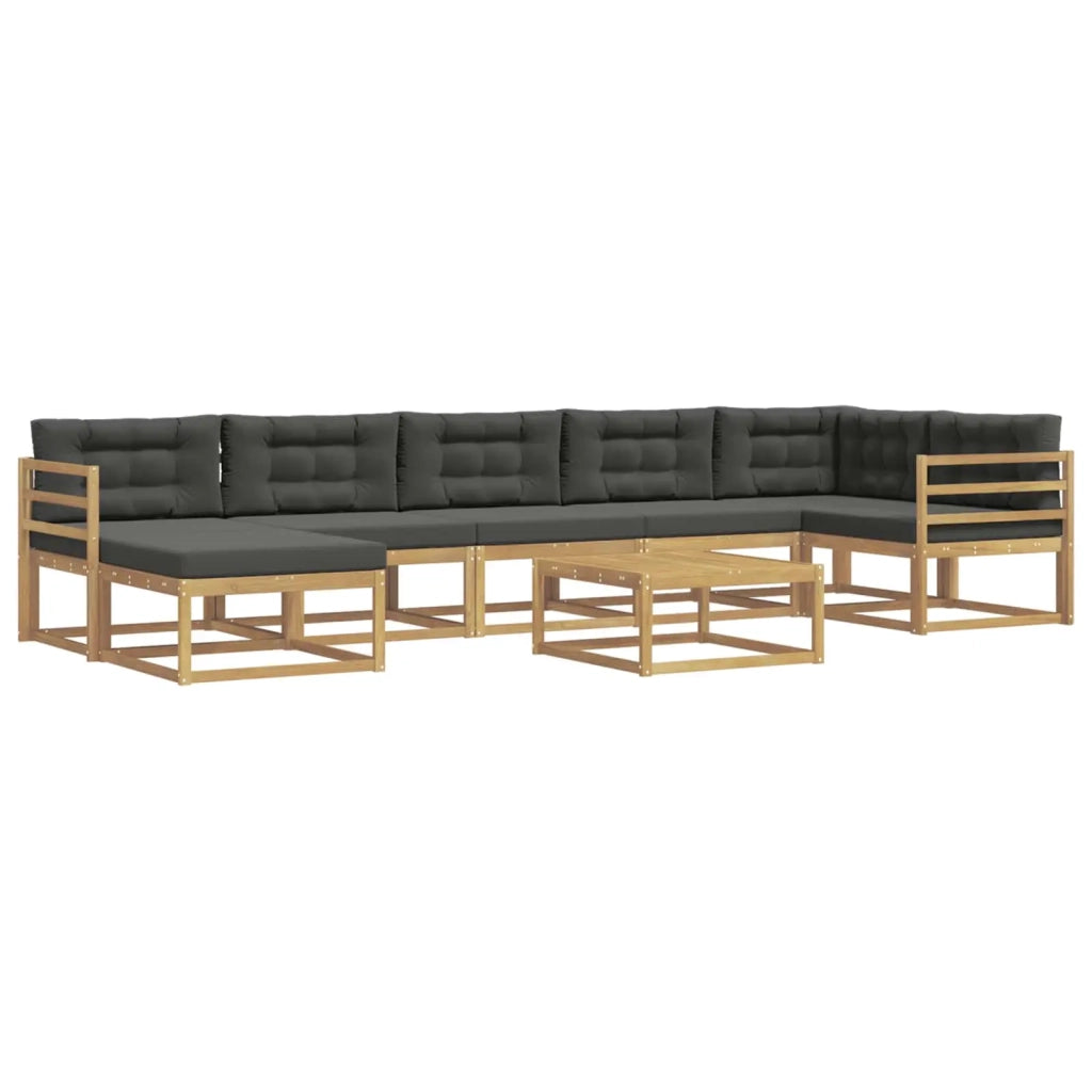 Set di divani da esterno 8 pz Bianco e Antracite 3386781