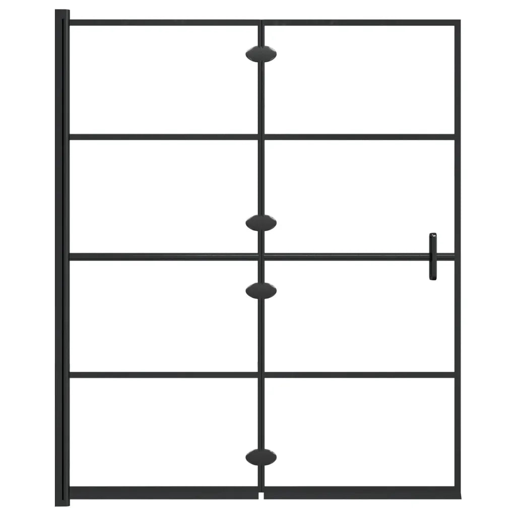 Pannello Doccia Pieghevole in ESG 120x140 cm Nero CFW1513730