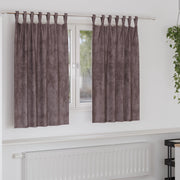 Tende in Velluto 2 pz con Ganci Marrone 140x140 cm