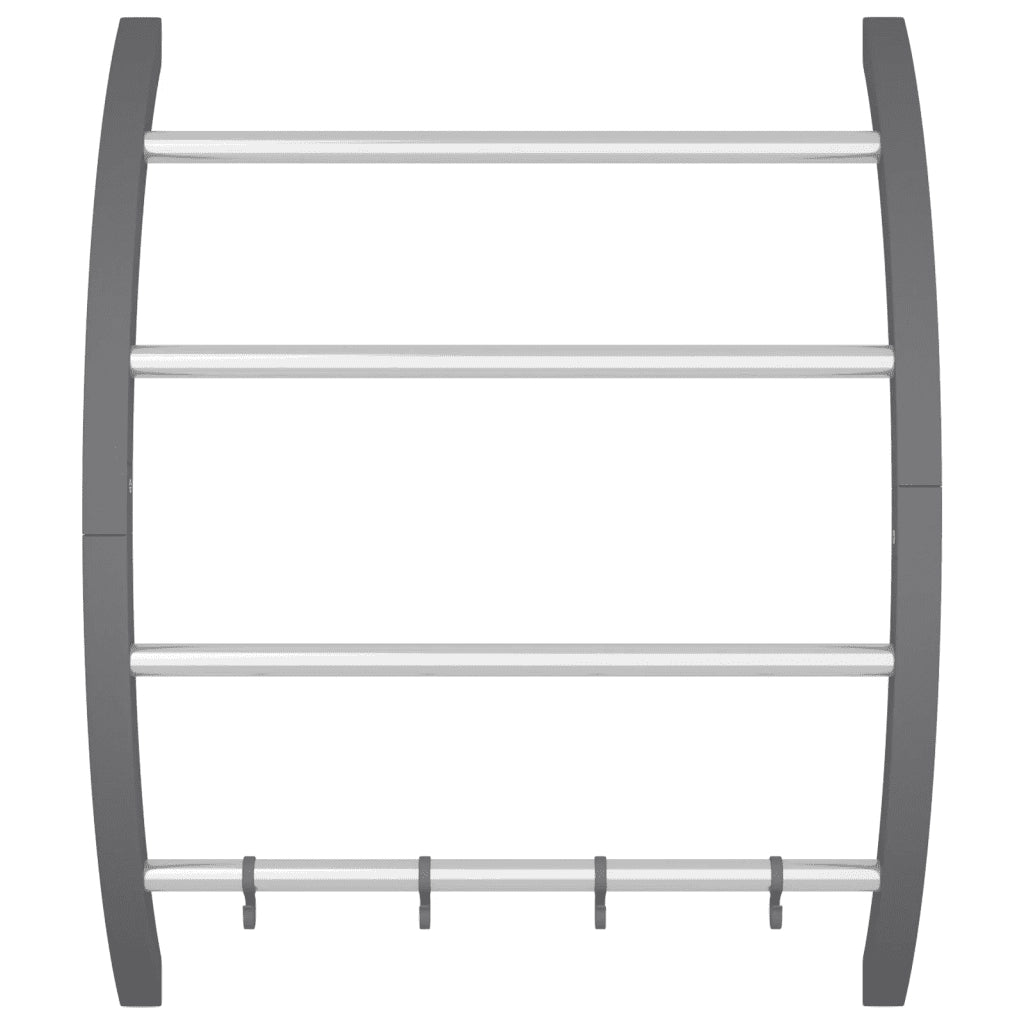 Portasciugamani con Ganci Argento 56x16x72 cm Alluminio 344381