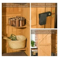 Capanno da Giardino Porta Attrezzi in Legno Impermeabile, 77x54.2x179 cm Giallo