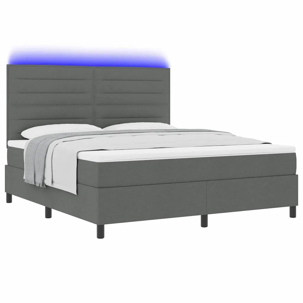 Letto a molle con materasso Grigio scuro 180 x 200 cm Tessuto 3342810