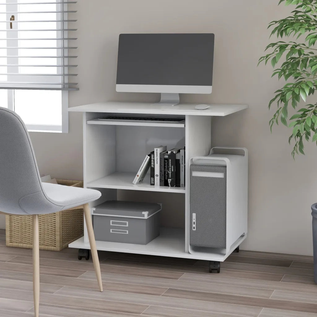 Scrivania ad Angolo Bianca 80x50x75 cm in Legno Multistratocod mxl 79507