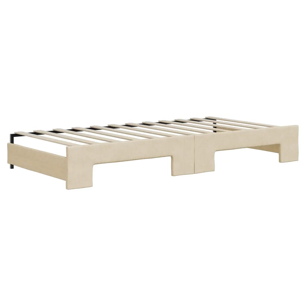 Divano Letto con Letto Estraibile-Sofa Letto-Daybed Crema 90x200 cm in Tessuto 742129