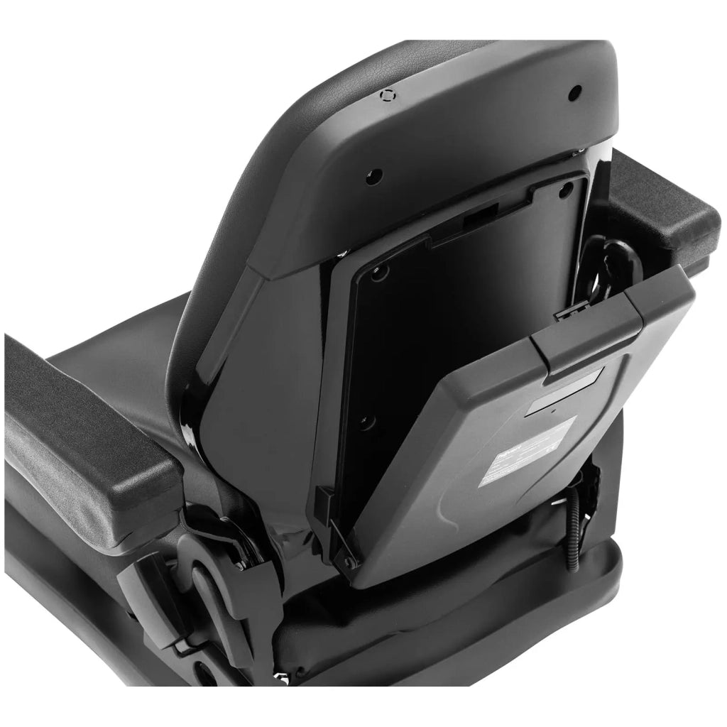 Sedile per trattore 42 x 47 cm con sospensioni regolabili in acciaio verniciato a polvere PVC schiuma sintetica nera 14_0009936