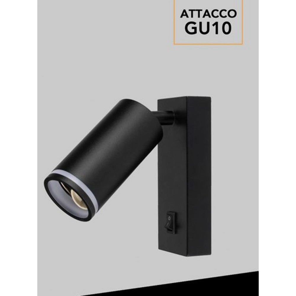 Trade Shop - Applique Da Muro Orientabile Con Interruttore On/off Con Attacco Gu10 In Alluminio Mr-02 -