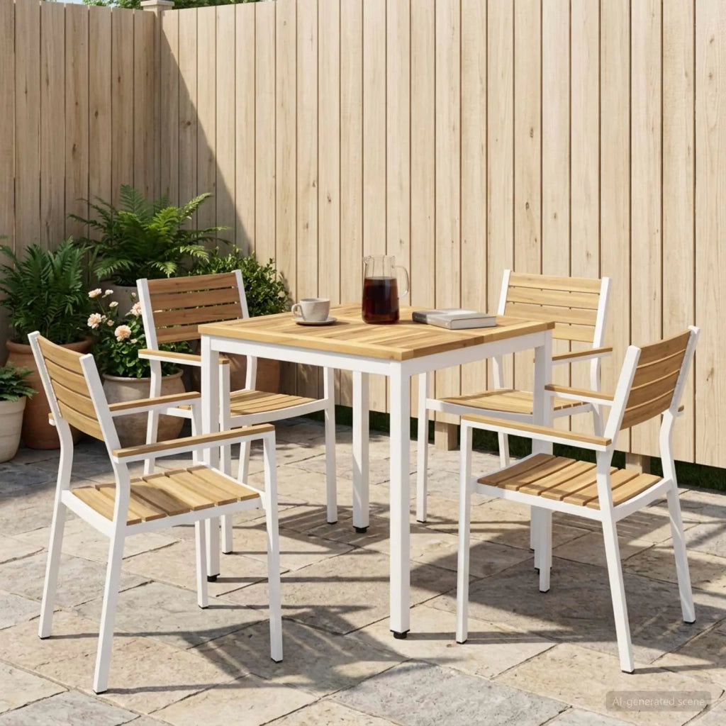 Tavolo da cena da giardino Bianco 60 x 60,5 x 75 cm 901755