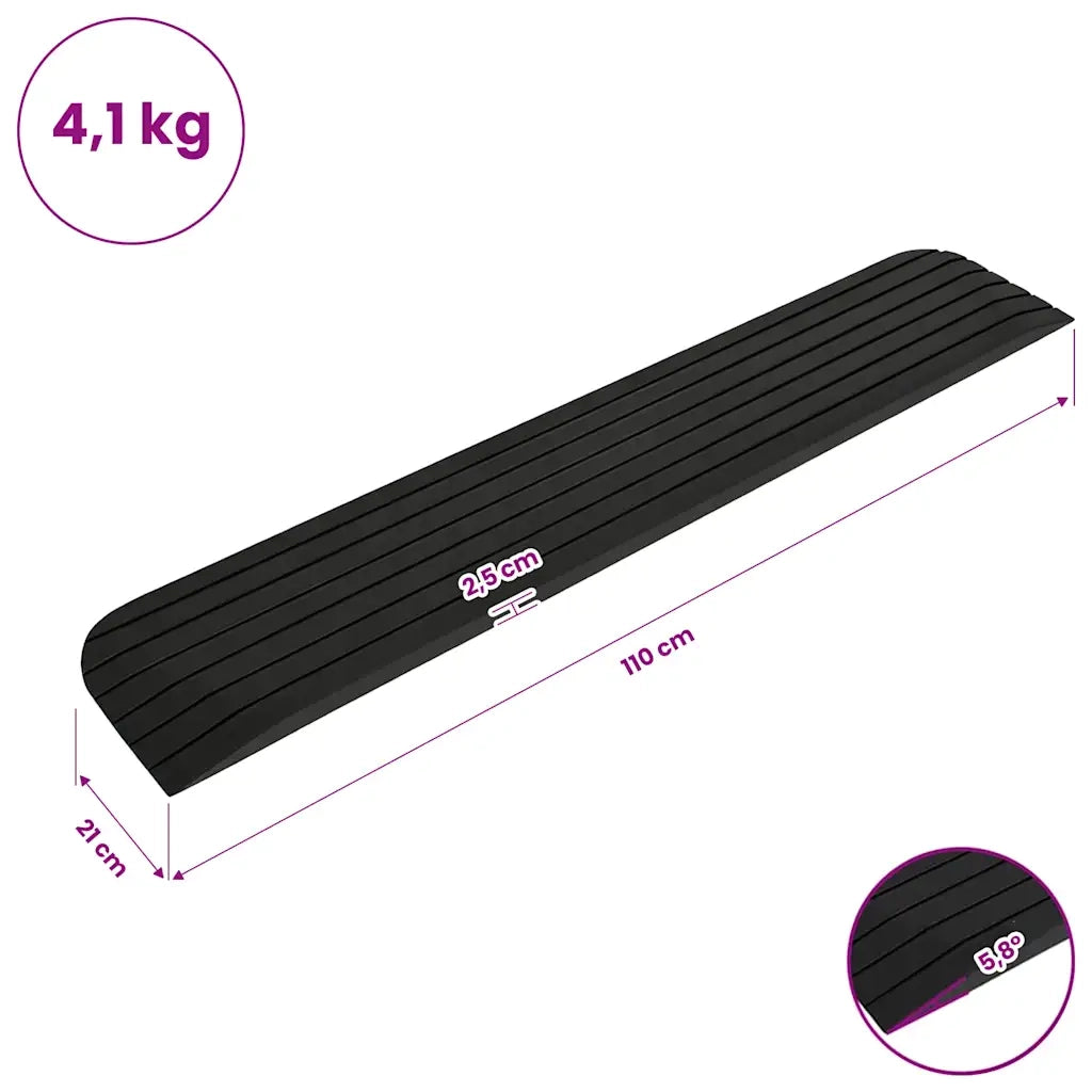 Rampe per Soglia 2 pz 110x21x2,5 cm in Gomma CFW6009945