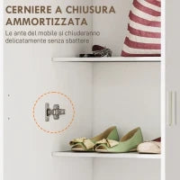 Mobile Multiuso Moderno con 5 Ripiani e Livelli Regolabili, in Legno, 60x31.5x165 cm, Bianco