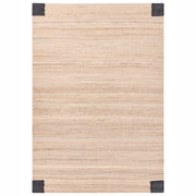 Tappeto beige e nero in juta 160 x 230 cm Rettangolare Tessuto Stile rustico Soggiorno Camera da letto
