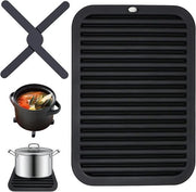 Onderzetter in Silicone Hittebestendig Inclinabile Nero 30 x 23 cm Accessorio Cucina Mat Hittebestendente