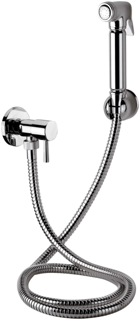 Set relax con doccetta bidet a pulsante, flessibile e rubinetto minimal all cromo