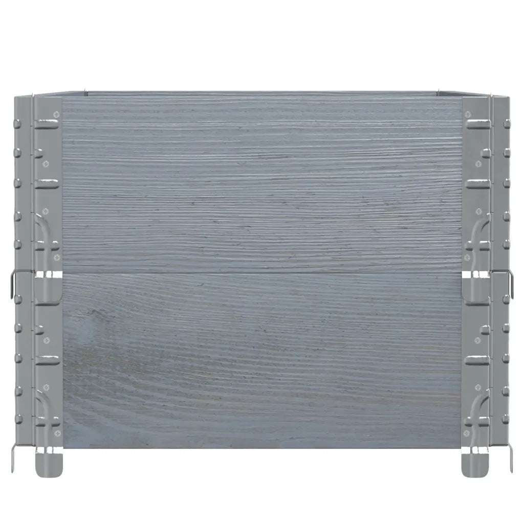 Paretali per Pallet 2pz Grigi 100x50cm Legno Massello di Pino 4010284