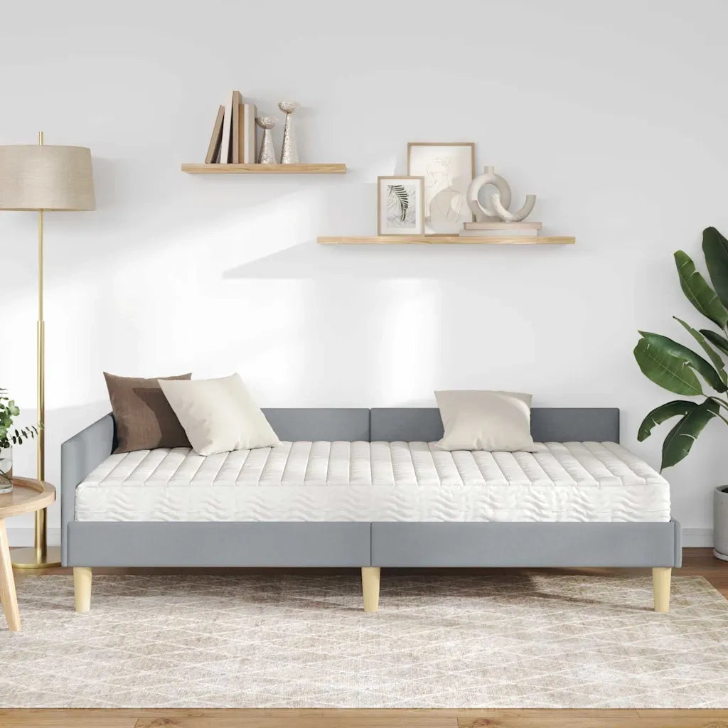 Struttura Letto Angolare con Materasso 2 pz-Giroletto con materasso Grigio chiaro 131984