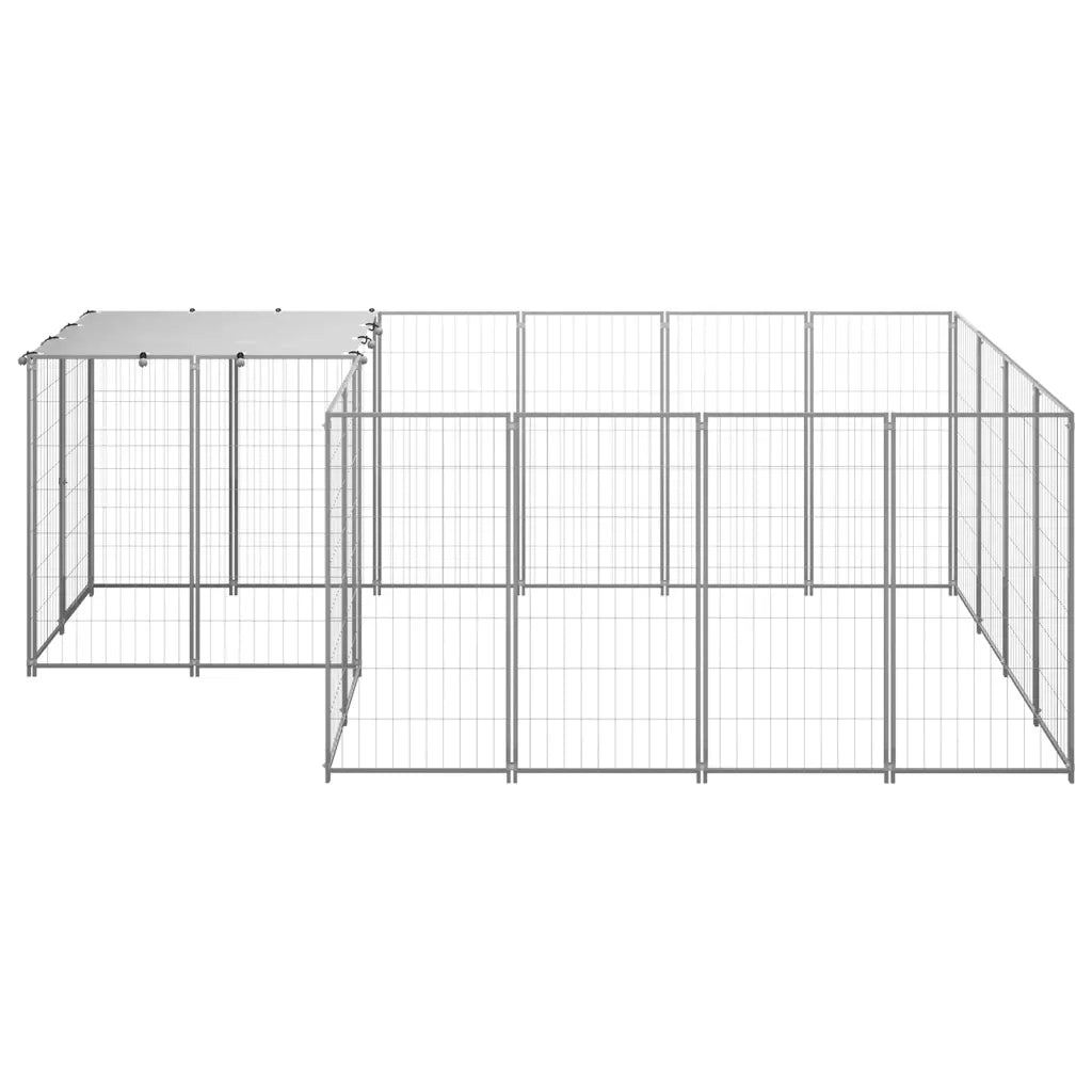 Gabbia per Cani Argento 6,05 m² in Acciaio 3082208