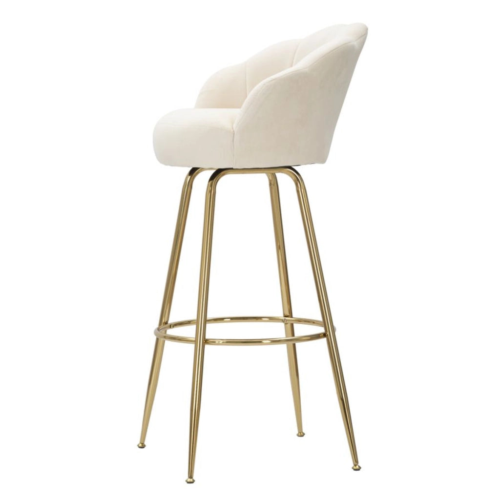 Sgabello Alto VKH451, Beige, Metallo, 55x53x110 cm